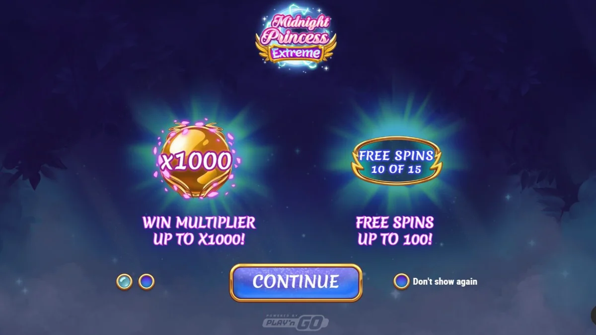Tampilan visual slot Midnight Princess Extreme dengan tema anime kosmik