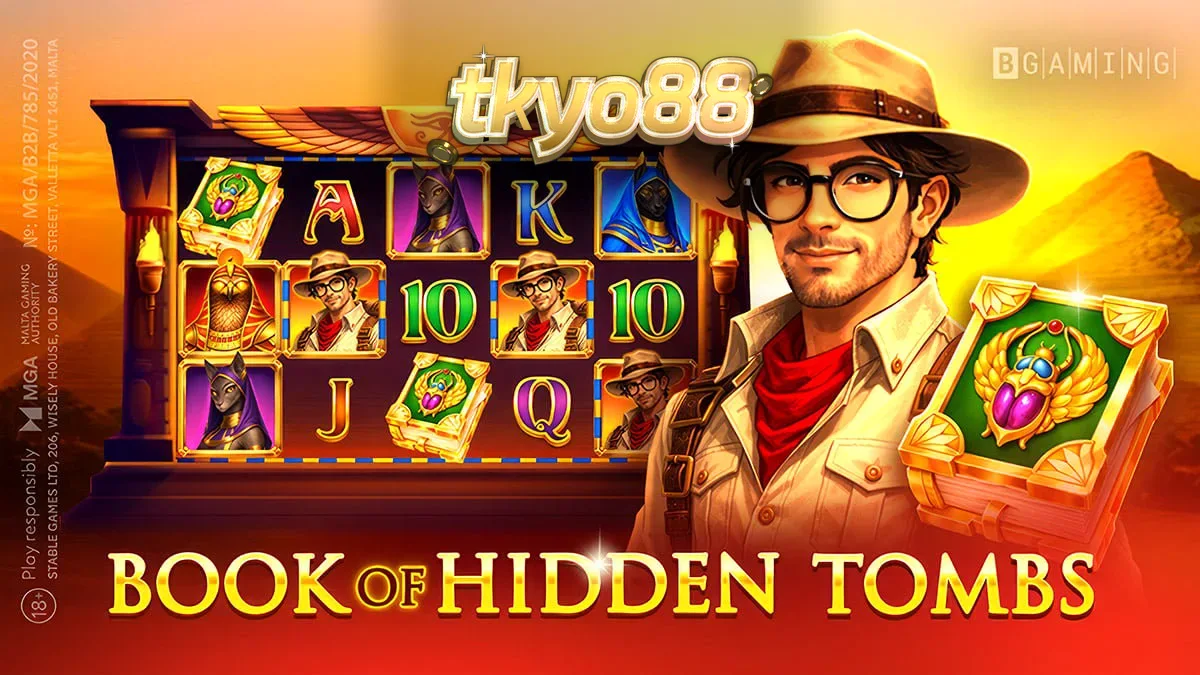 Tampilan antarmuka seluler slot Book of Hidden Tombs dengan tema Mesir Kuno